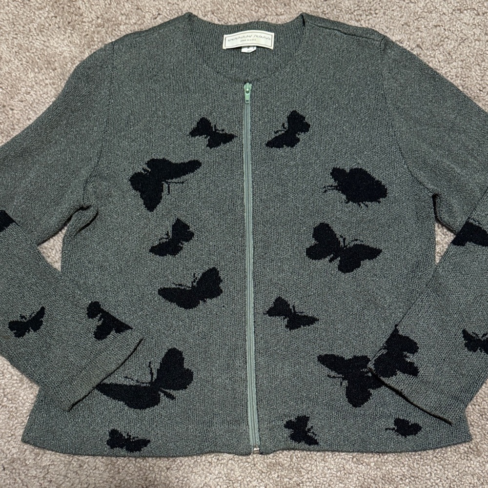 Chic Butterfly Patterned Cardigan